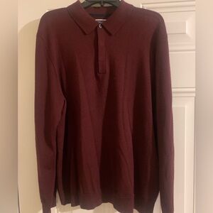 Club Room Men’s Classic Soft Maroon Knit Sweater 52% Wool Size XL